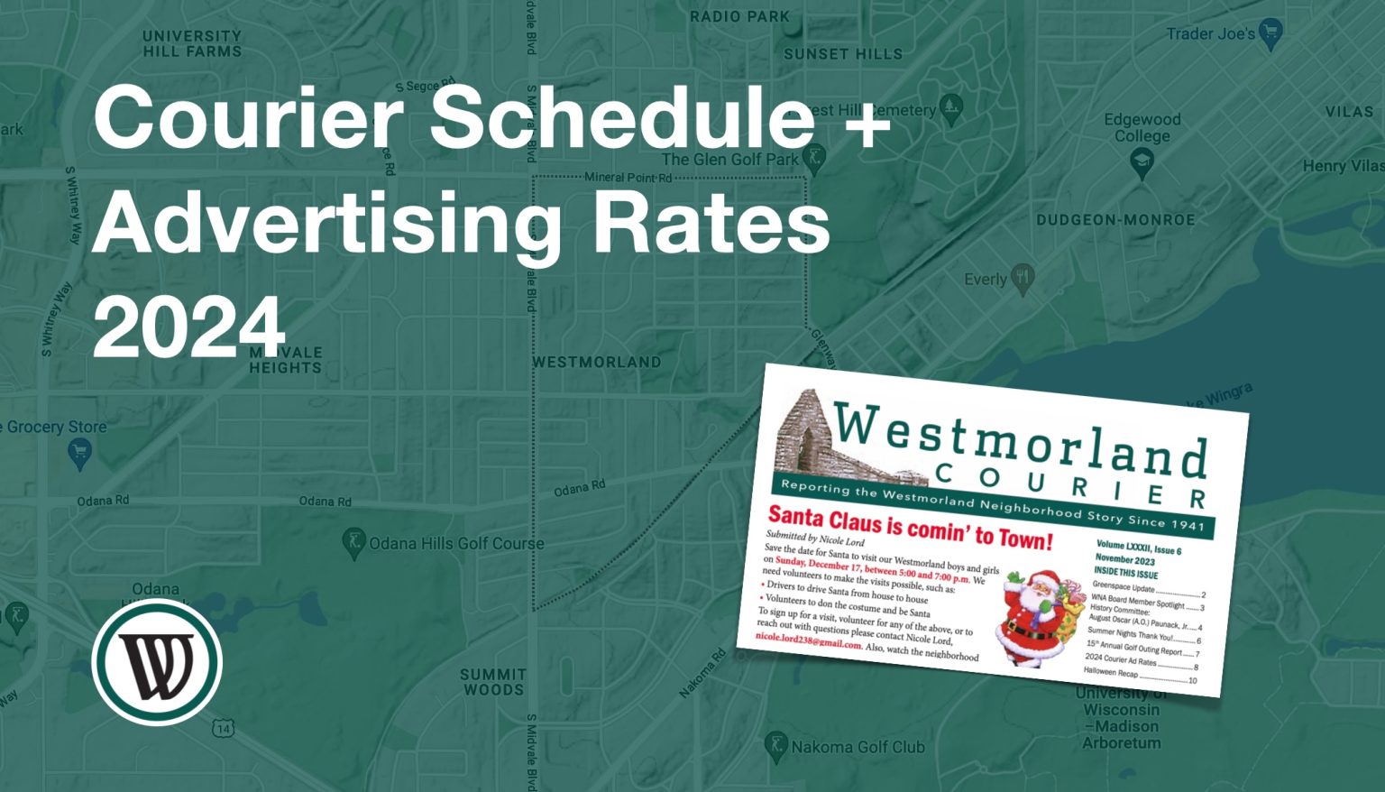 Courier Schedule + Advertising Rates 2024 Westmorland Neighborhood